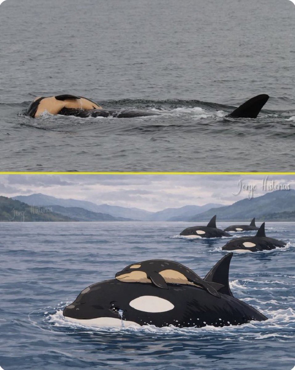 En 2018, Tahlequah, una orca residente del sur, cargó con su cría perdida durante casi 17 días a través de más de 1600 km de océano. Los investigadores presenciaron su negativa a soltarla, un comportamiento que, según ellos, reflejaba un profundo duelo maternal. Su manada la