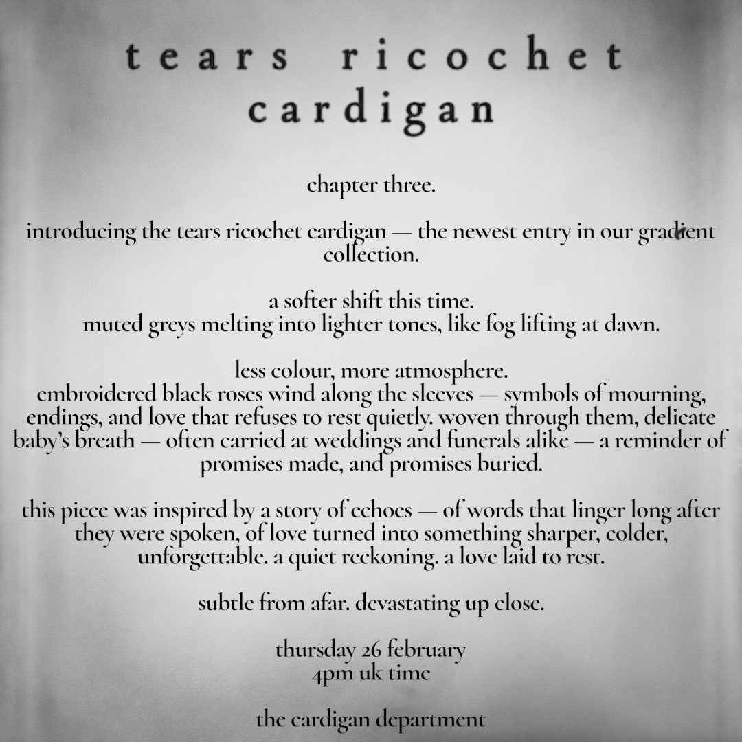 THE CARDIGAN DEPARTMENT tweet media