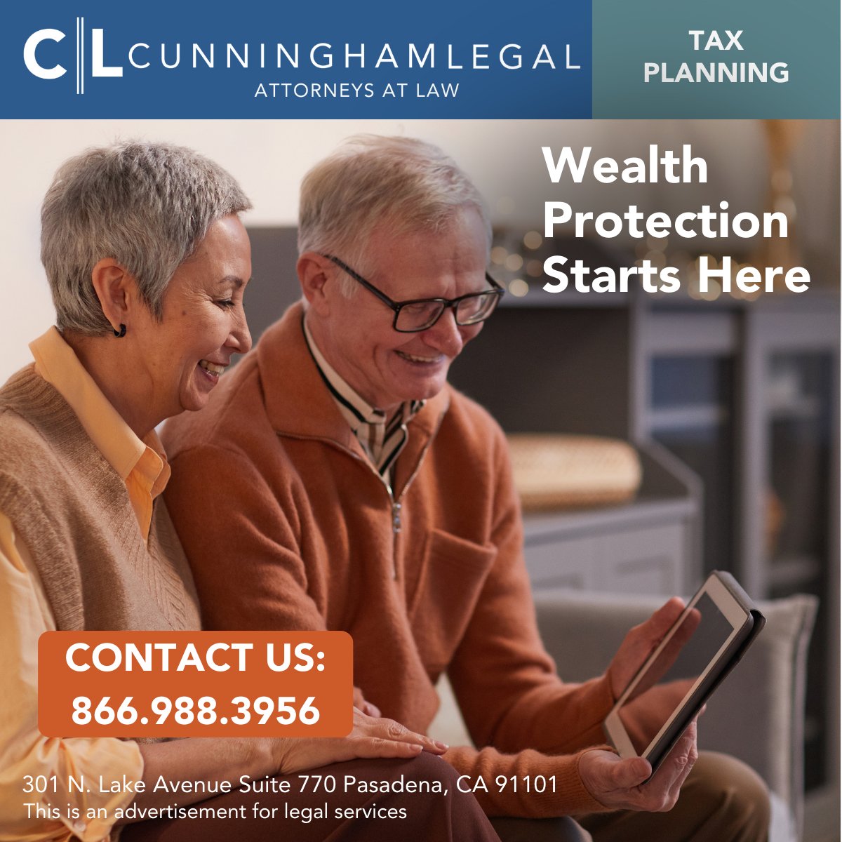 CunninghamLegal's tweet photo. What's your tax plan? At CunninghamLegal, we specialize in smart tax strategies and estate planning to protect your wealth and help you protect your future. Find out what you might be missing. Get started here today: https://t.co/MzxlGdLPWu https://t.co/QigW0fy1nX