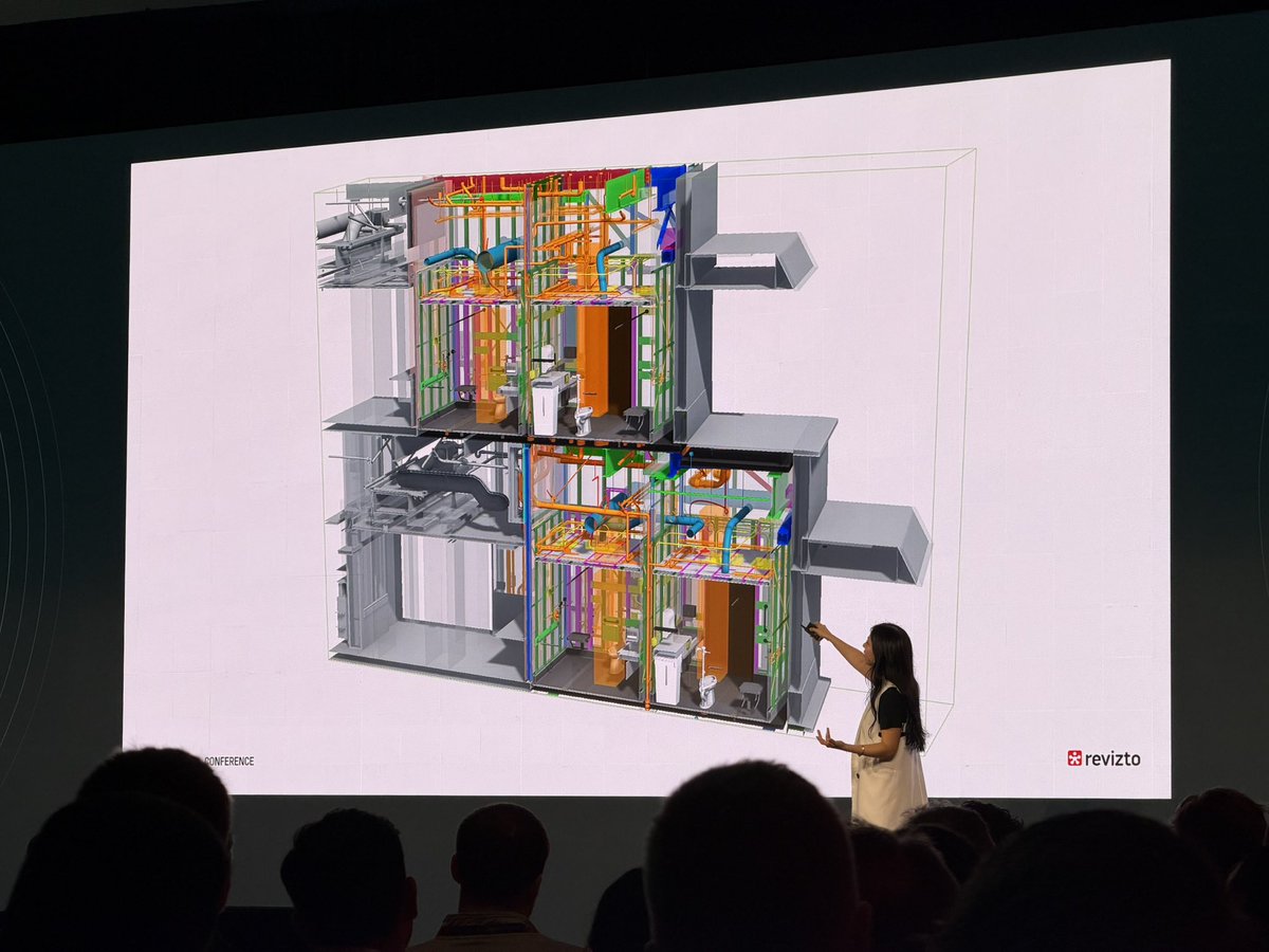 BrianSkripac's tweet image. Impressive prefab modeling examples from Laura Medina Rodriguez during her “Inside the $2B UCSF Health Helen Diller Hospital: Collaboration at the heart of mega-project delivery” keynote presentation. #MadeRight #MRC2026 #VDC #ConTech