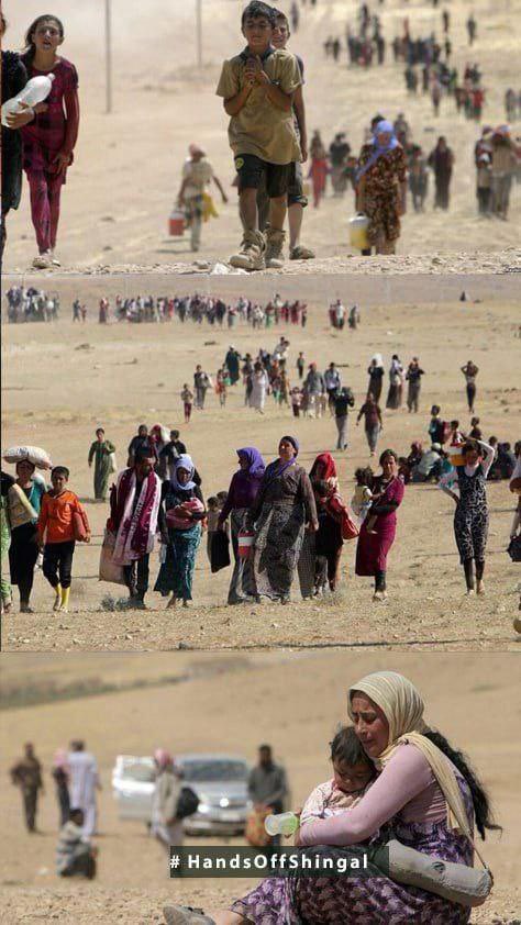 koc15578's tweet photo. Civilians in Shingal must be protected, and the international community must act immediately. #HandsOffShingal https://t.co/gAMpB1h3p6