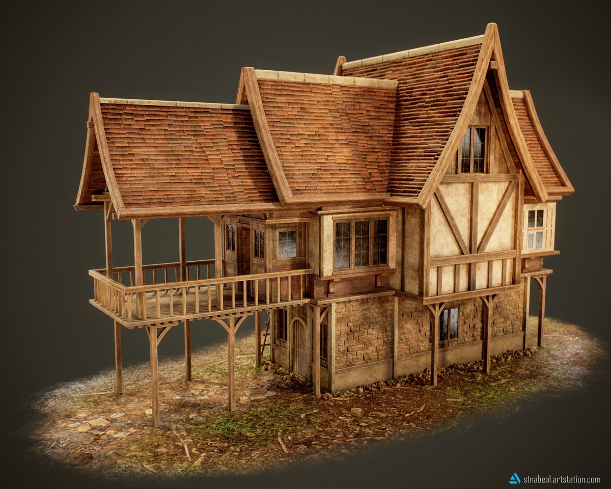 mthnabil's tweet photo. "Rustic Modular House" game-ready asset

Visit my portfolio for high-quality renders: https://t.co/i2isPLWbMy

#Modular_Asset #Game_Ready #Prop #Game_Art #Realism #Medieval #PBR #Textures_Materials #Wood #Stone #Substance_Painter #Blender #3D_Art #Game_Development https://t.co/IE7QncFLNh