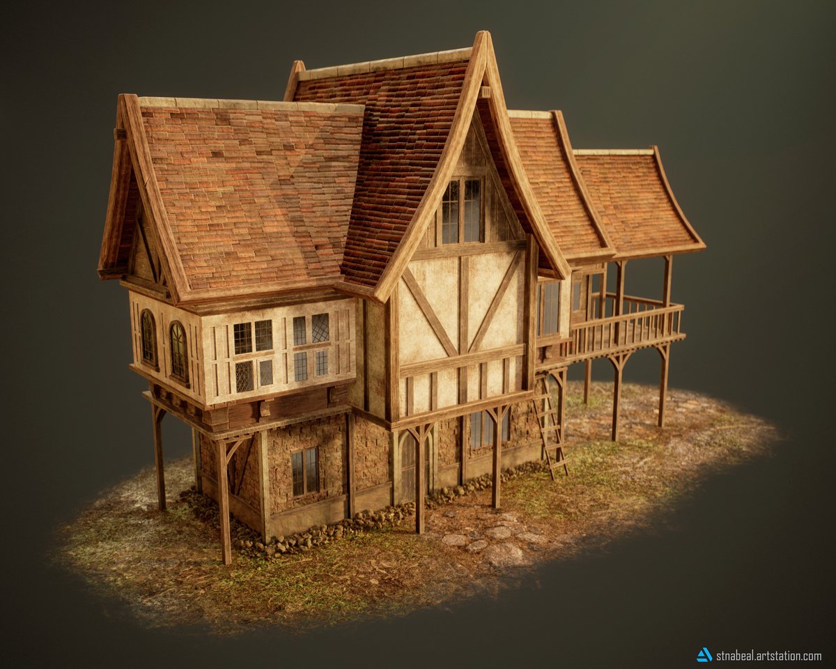 mthnabil's tweet photo. "Rustic Modular House" game-ready asset

Visit my portfolio for high-quality renders: https://t.co/i2isPLWbMy

#Modular_Asset #Game_Ready #Prop #Game_Art #Realism #Medieval #PBR #Textures_Materials #Wood #Stone #Substance_Painter #Blender #3D_Art #Game_Development https://t.co/IE7QncFLNh