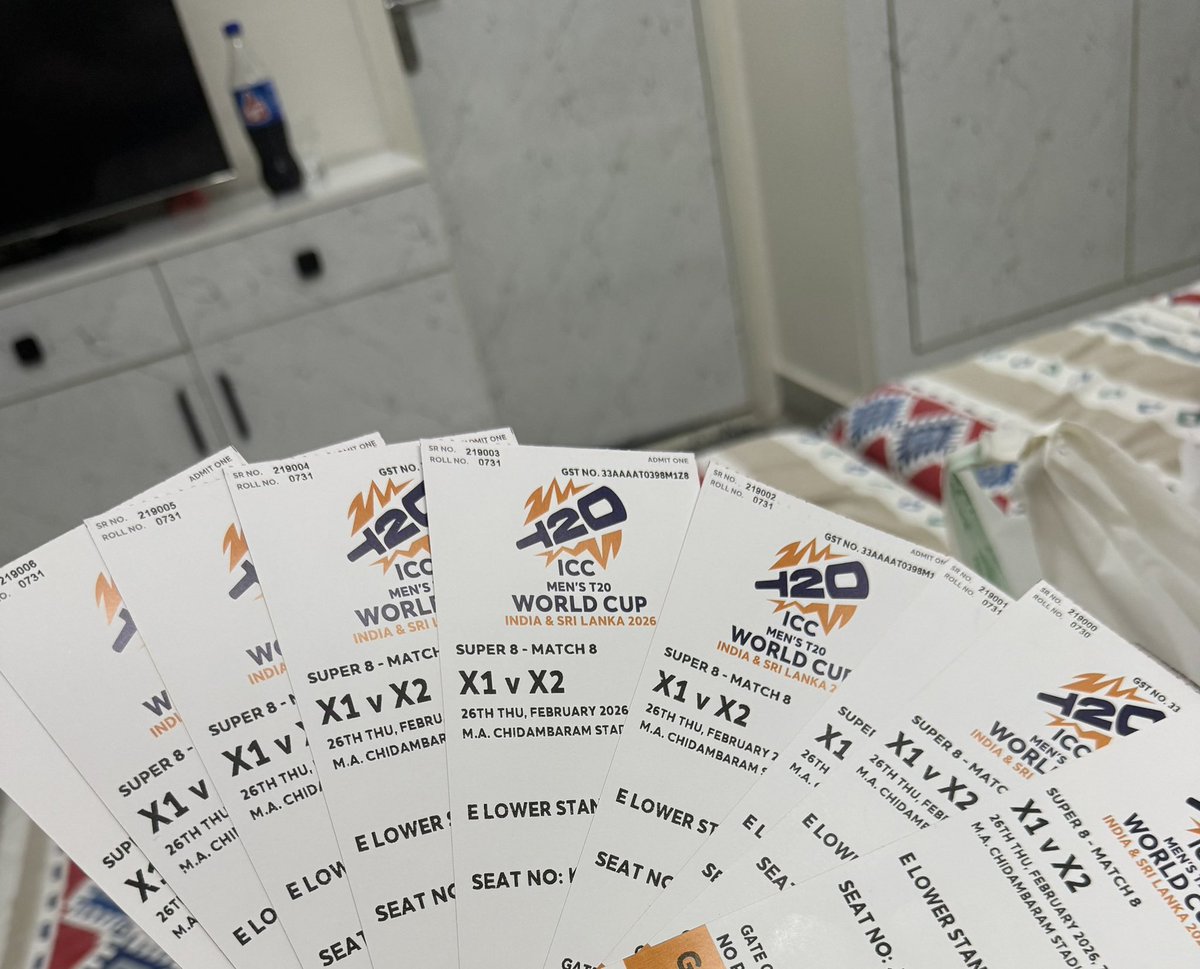imrohanjamber's tweet photo. E lower ticket available for #IndvsZim match day after tomorrow 

#chepauk #worldcup #2026 https://t.co/w4lJzkU0VA