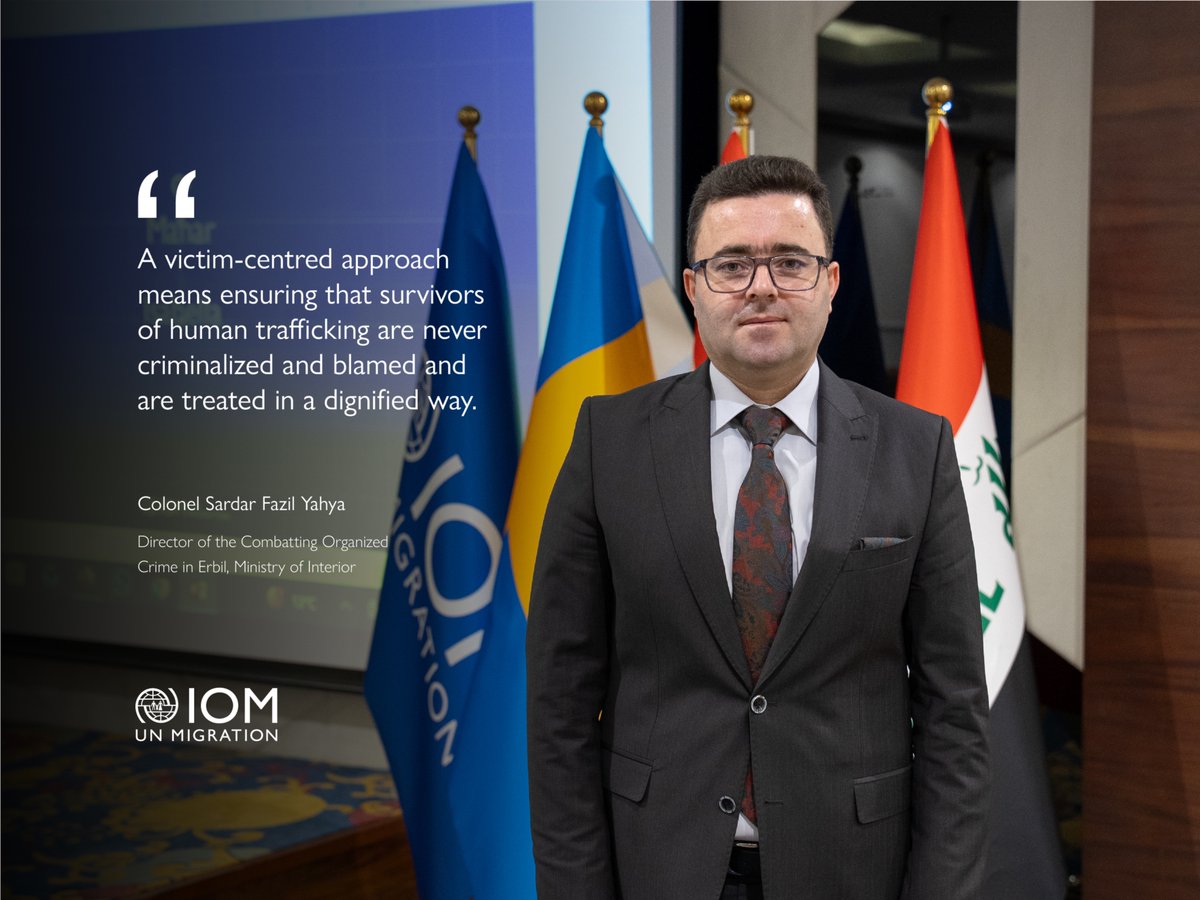 IOMIraq's tweet photo. .@swedeninjo + IOM support national partners in their counter trafficking efforts to

• Ensure victim-centered services
• Streamline data protection
• Take joint action to prevent &amp; respond to trafficking https://t.co/zhuOWrJUmk