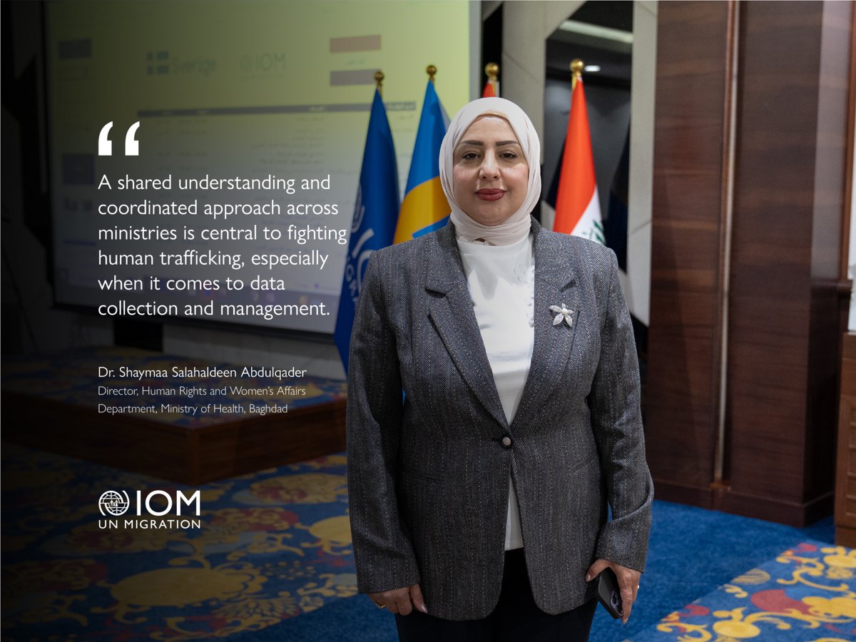 IOMIraq's tweet photo. .@swedeninjo + IOM support national partners in their counter trafficking efforts to

• Ensure victim-centered services
• Streamline data protection
• Take joint action to prevent &amp; respond to trafficking https://t.co/zhuOWrJUmk