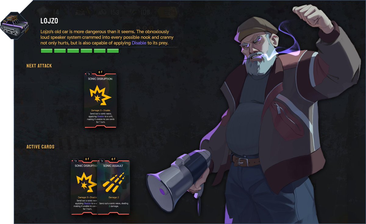 MadCookiesGames's tweet photo. The first boss in Fogpiercer is Lojzo, aka Loudspeaker. 🔊

He may seem like a cantankerous old man, but he's a force to be reckoned with. His car is rigged with a killer sound system that can damage &amp; disable your carriages.

Face him in our new demo: https://t.co/7vi26yfU2S https://t.co/elwpjoAaJZ