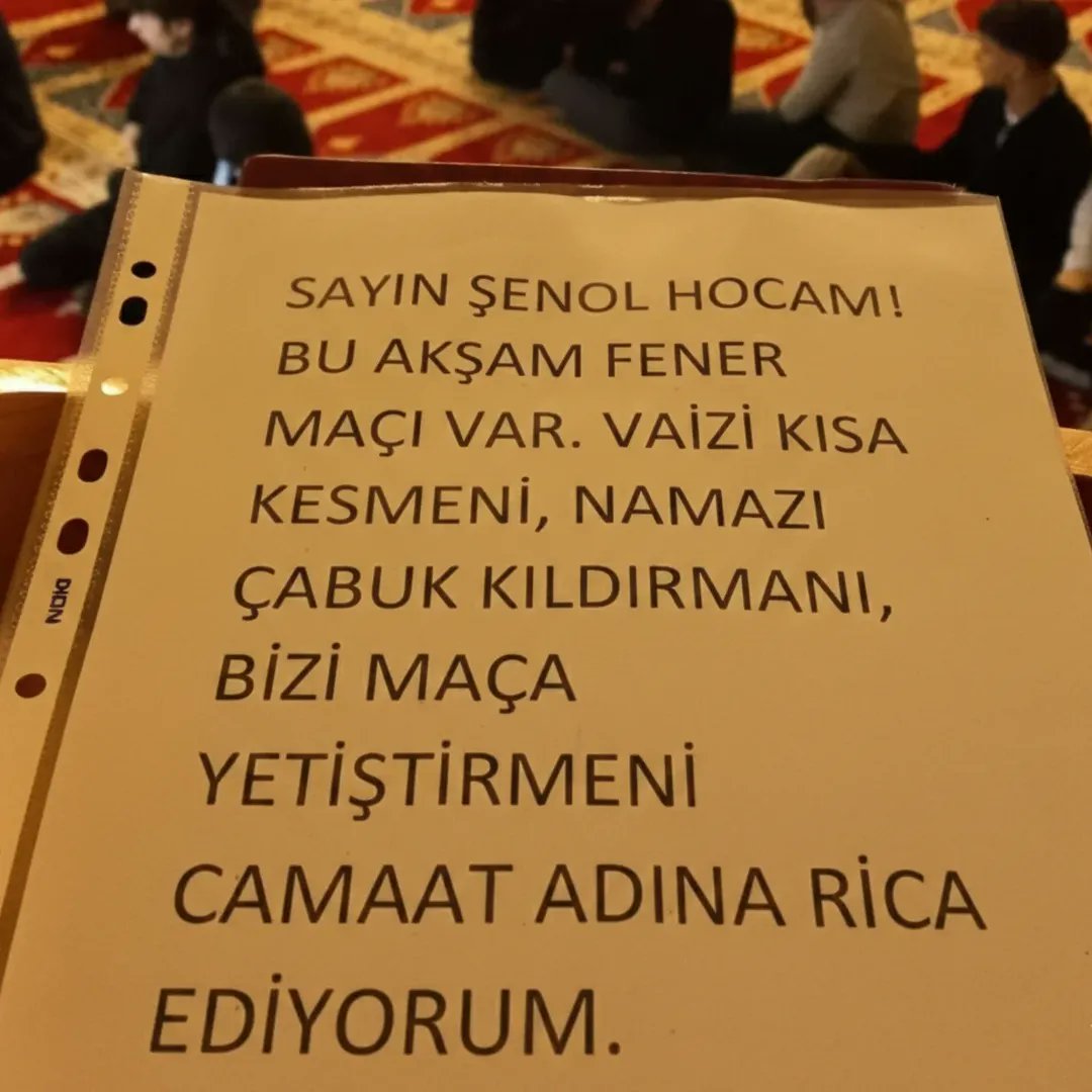 ZamHaberAjans's tweet photo. Giresun'da bir Fenerbahçe taraftarının dün imama verdiği not: https://t.co/l8O2H1PCoQ