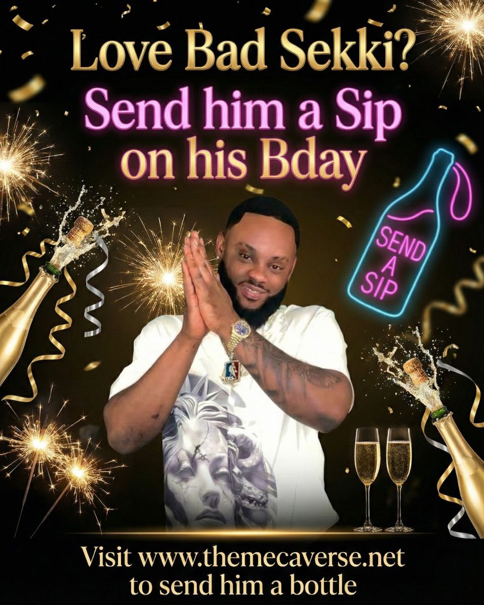 themecaverse's tweet photo. Let's turn up for Bad Sekki's special day! 🥳✨ Want to make his birthday even better? Send him a celebratory drink through the link below. Cheers to another year! 🍾
🔗 https://t.co/15QR28F5EI 

#badsekki #MECA https://t.co/zFZoFMr5kY