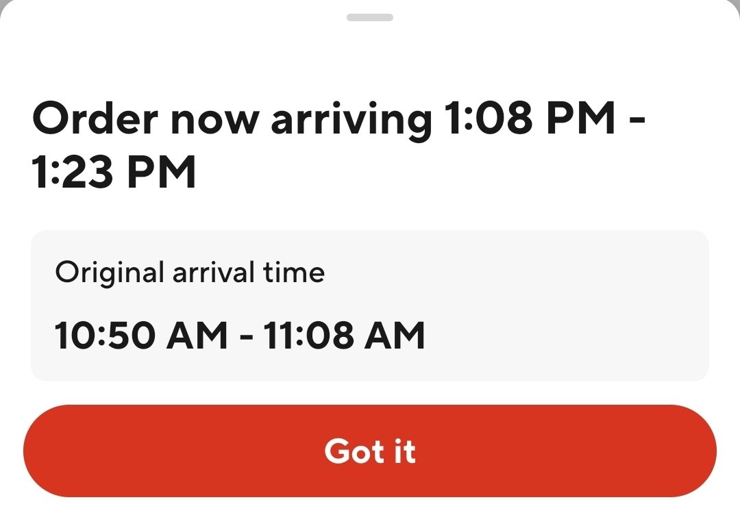 I think my foods gonna be cold