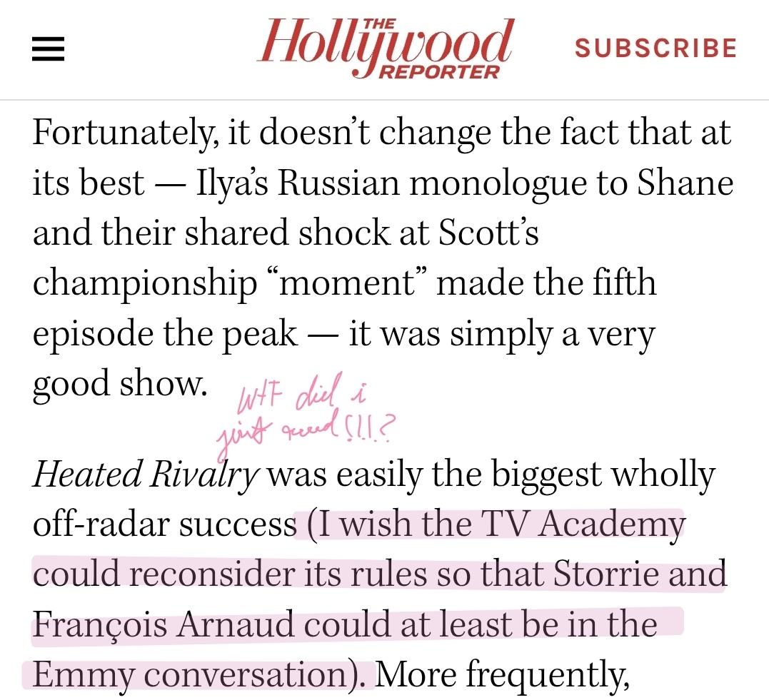 bbysnoopyilya's tweet photo. When I tell you I was flabbergasted reading this. The success of heated rivalry can almost solely be attributed to the performances in episode 2, especially, by Hudson. There is a reason the skip episode is, well, skipped, the acting is terrible, and the story isn't hooking. 🤷🏻‍♀️ https://t.co/WmLCSSCZ4X