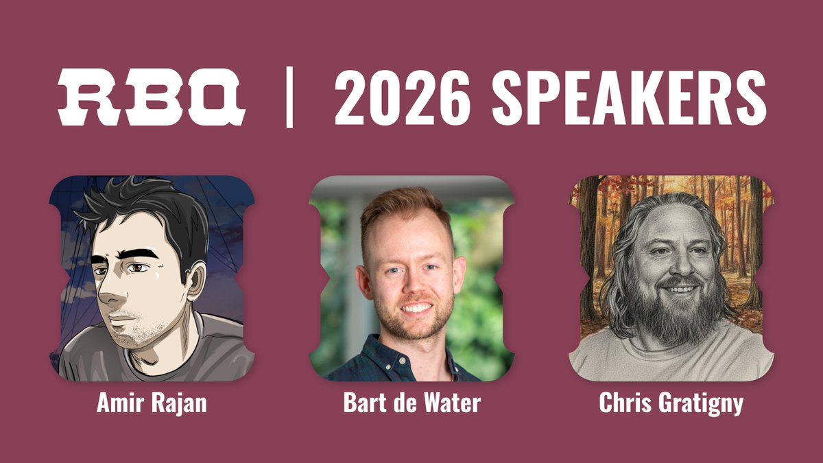 Another three speakers joining us at RBQ Conf.

This week’s spotlight:

Amir Rajan
Bart de Water
Chris Gratigny

Medium pricing ends soon if you’ve been meaning to grab your ticket.

rbqconf.com