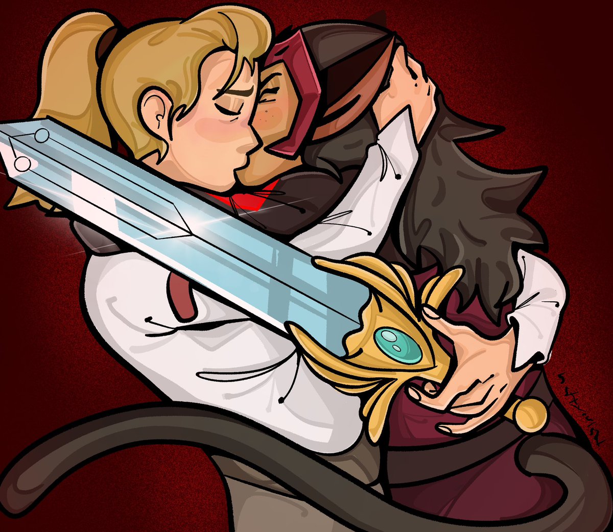 Do not know I didn’t draw these to on valentine :(( but here the is now! #sheraandtheprincessesofpower #shera #catra #catraspop #catradora #adora