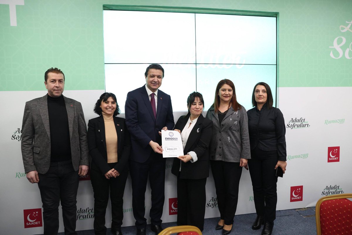 ✨EMADDER – SAADET PARTİSİ GENEL BAŞKANI SN. MAHMUT ARIKAN İLE BULUŞMA

<a href="/SaadetPartisi/">Saadet Partisi</a>
<a href="/mahmutarikansp/">Mahmut Arıkan</a>
<a href="/DrMusaOzturk/">Prof. Dr. Musa Öztürk</a>
<a href="/SaadetAnkara_/">Saadet Ankara</a>
@Avahmtyzc

Saadet Partisi tarafından düzenlenen Adalet Sofraları programında, Emeklilikte Adalet Derneği Ankara Yönetim Ekibimiz, Saadet Partisi