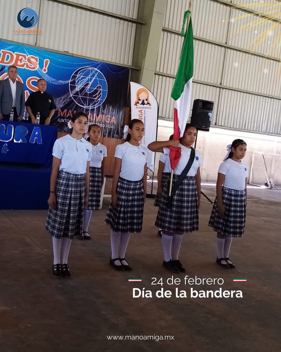 En la Red de Colegios Mano Amiga, aprovechamos esta fecha para reflexionar sobre la historia de nuestro símbolo patrio. Al igual que el águila que vence a la serpiente sobre el nopal, enseñamos a nuestros alumnos a superar obstáculos con determinación y fe. 
#DíaDeLaBandera 🇲🇽