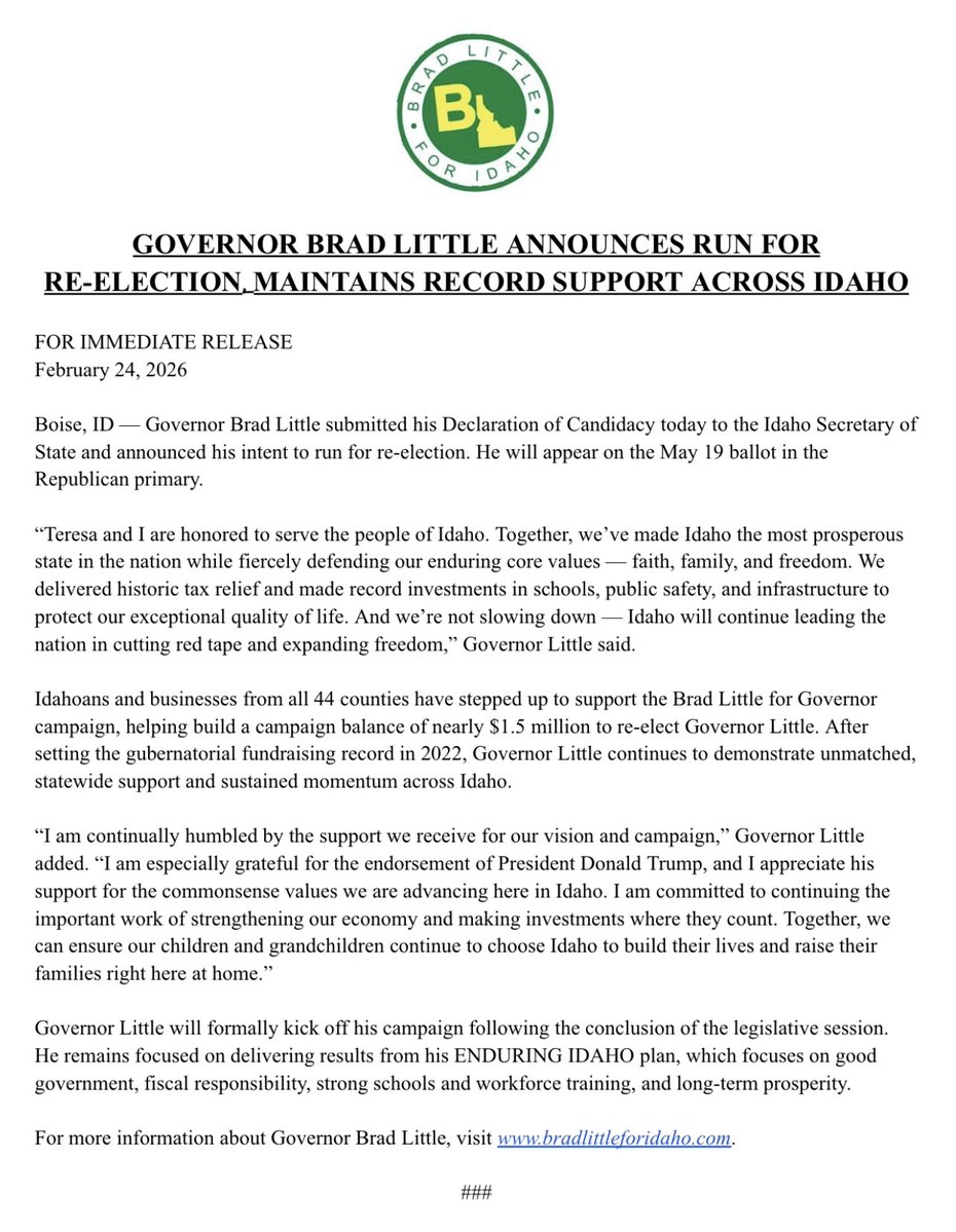 Brad Little tweet media