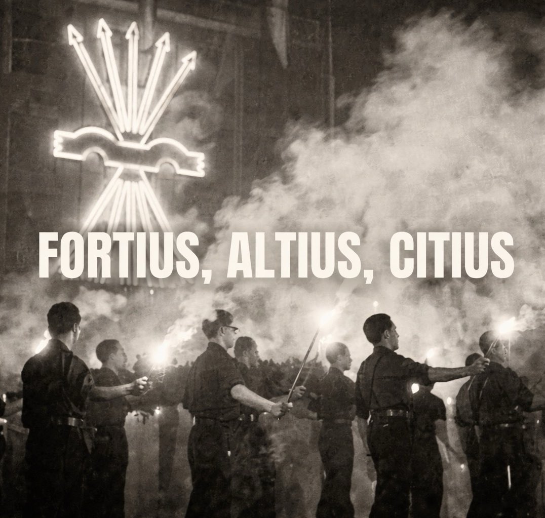 𝐅𝐎𝐑𝐓𝐈𝐔𝐒, 𝐀𝐋𝐓𝐈𝐔𝐒, 𝐂𝐈𝐓𝐈𝐔𝐒

𝐌𝐚́𝐬 𝐟𝐮𝐞𝐫𝐭𝐞𝐬, 𝐦𝐚́𝐬 𝐚𝐥𝐭𝐨, 𝐦𝐚́𝐬 𝐫𝐚́𝐩𝐢𝐝𝐨.

Los jóvenes no estamos llamados a la comodidad ni a la mediocridad. Debemos fortalecer el cuerpo mediante la disciplina y el esfuerzo; elevar la mente a través del