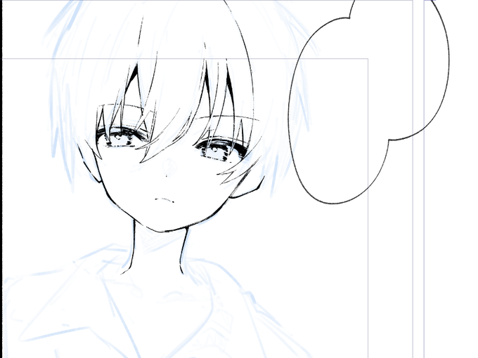 クリスタが突然落ちて最初から線画😐 