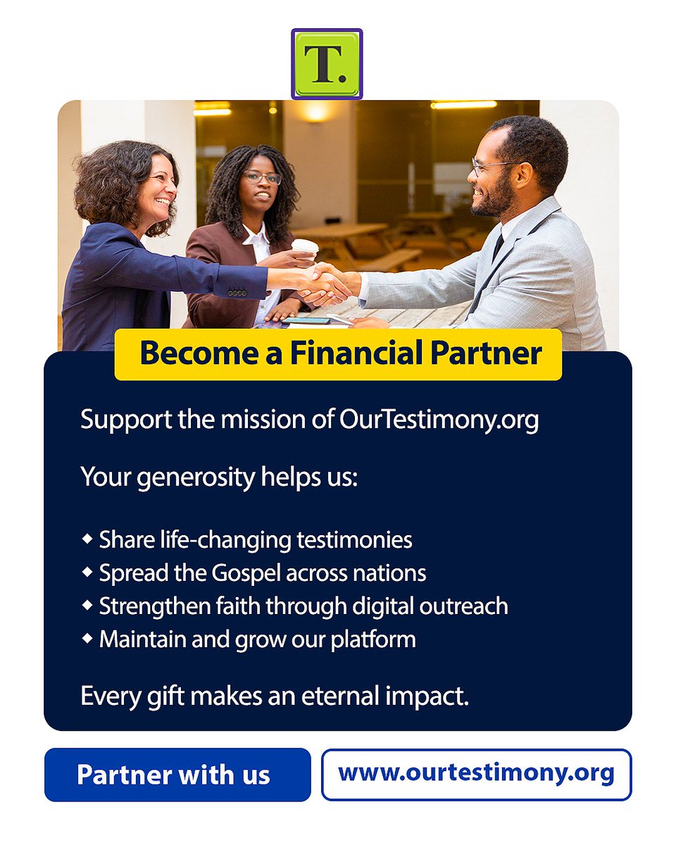 Every testimony can change a life. 📖✨

At OurTestimony.org, we’re sharing the Gospel &amp; strengthening faith worldwide through digital outreach. Join us as a Financial Partner to make an eternal impact! 🌍🙌

Partner with us here: ourtestimony.org/financial_part…
#Faith #Gospel