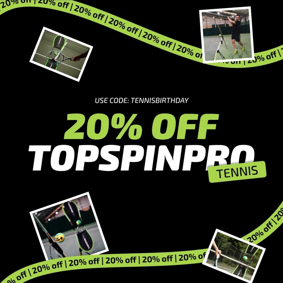 Happy Birthday, Tennis! 🎾 Join us in celebrating 152 years of the game with 20% off training aids and 33% off premium courses at topspinpro.com. Grab yours and start building that perfect swing path today! 🔥