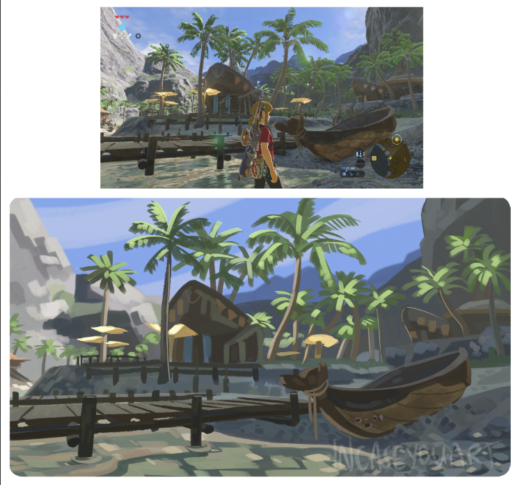 incaseyouart's tweet image. another lurelin village study~ 

#botw #backgroundstudy #loz #zelda