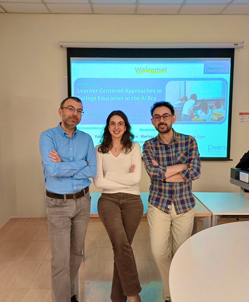 sabanciuniv_tll's tweet photo. @sufoundationsdd PEERS Initiative tarafından düzenlenen, Aykun Özgen’in de yürütücülerinden olduğu “Learner-Centered Approaches In College Education In The AI Era” başlıklı çalıştaya Sevgin Özer ve Arif Tapan da katıldı. 

https://t.co/JrFQbApMVw https://t.co/vWN6x2NrFt