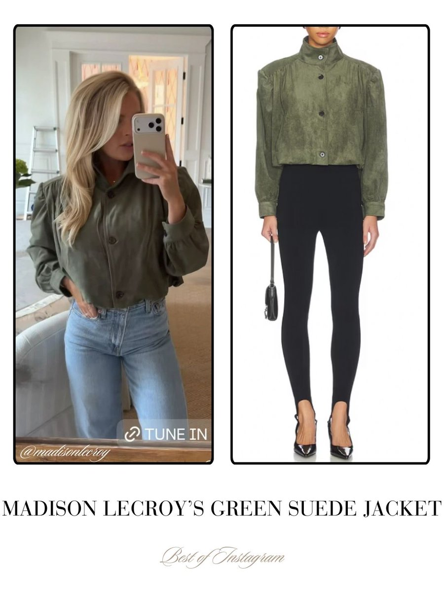 BigBlondeHair's tweet photo. Suede Season // Get details on Madison LeCroy’s Green Suede Jacket here: https://t.co/PX0Xi359U9 #SouthernCharm #MadisonLeCroy https://t.co/nDLaM5C4L4