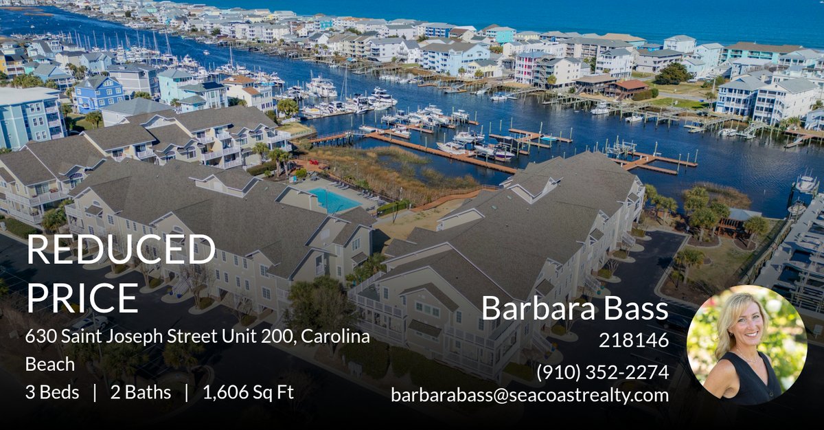 BassJolly's tweet photo. 📍 Reduced Price 📍 This recently reduced home at 630 Saint Joseph Street Unit 200 in Carolina Beach won't last long, so, don't wait to set up a showing! Reach out here or at (910) 352-2274 for more information! https://t.co/mYU8fhyeSc https://t.co/FxdvqTsYpb