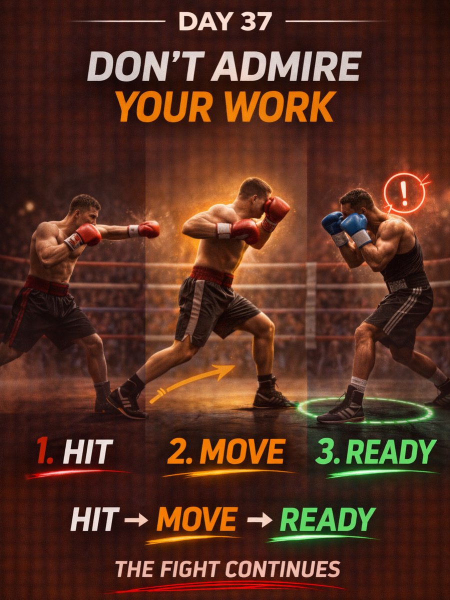 YuryIak's tweet photo. Day 37 — Boxing Basics
Land a punch — don’t freeze.
Hit → move → ready again.
The moment you admire your shot
is the moment counters land.
#RingHabits #BoxingDiscipline https://t.co/9hoxp83Bdo