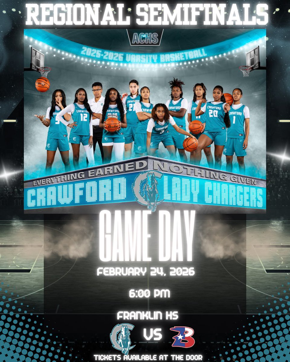 ACHS_Boosters's tweet image. Regional Semifinals⚡️

The Lady Chargers are back on the road tonight vs. Bullard Lady Panthers! 

⌚️ 6:00 PM
📍Franklin HS | Franklin, TX 
🎟️ $7 Available at the door
#EverythingEarned #NothingGiven #GritOverQuit #DoItFor2  

@ACHS_ChargerGBB @ACHS_ATHfbisd @ACHS_Chargers