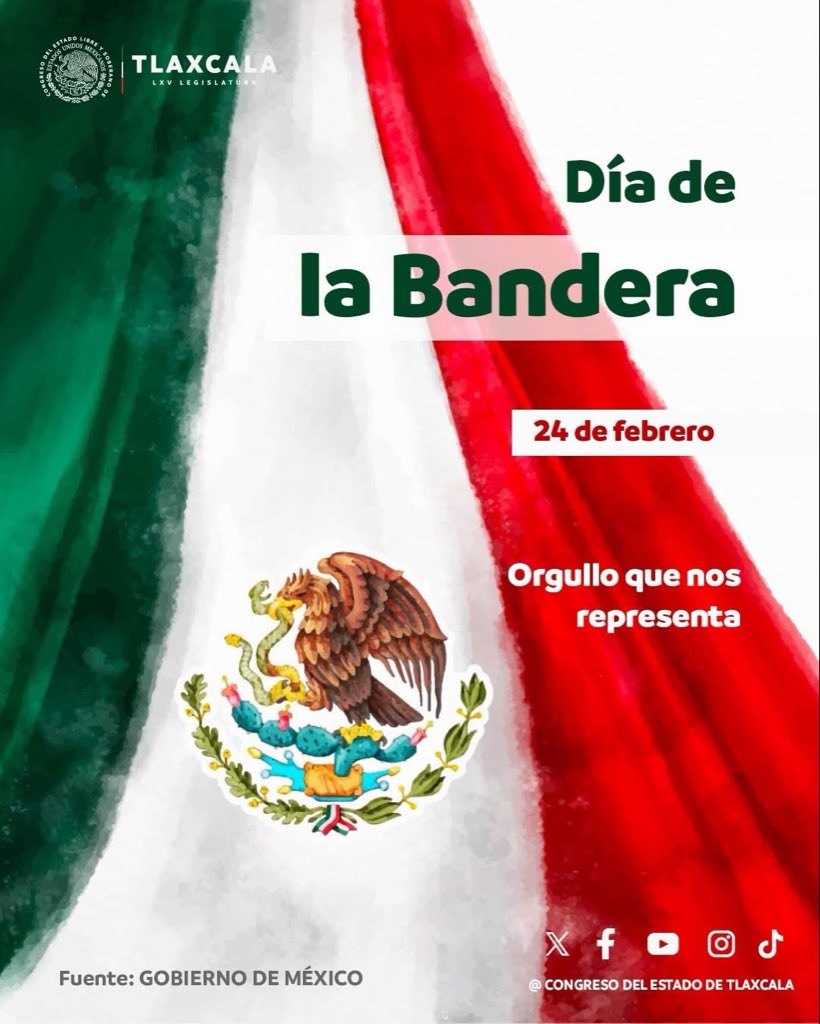 🇲🇽 La Bandera Nacional es símbolo de identidad, unidad y soberanía. Desde el Congreso del Estado honramos los valores que representa para las y los mexicanos.