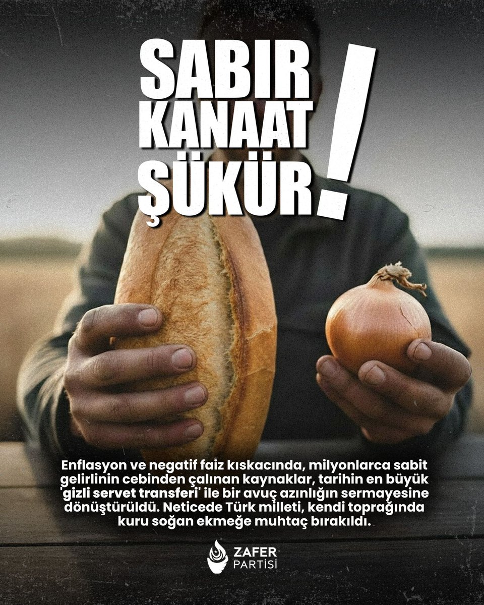 Yetimin lokması, emeklinin maaşı, askerin hakkı, çiftçinin alın teri…
Kul hakkı dokunulmazdır.
#KulHakkı
<a href="/umitozdag/">Ümit Özdağ</a> <a href="/zaferpartisi/">Zafer Partisi</a> <a href="/MSBezircilioglu/">Sinan Bezircilioğlu</a> <a href="/ZaferPartisi_35/">Zafer Partisi İzmir İl Başkanlığı</a> <a href="/avgorkemdurmus/">Av. Görkem Durmuş</a>