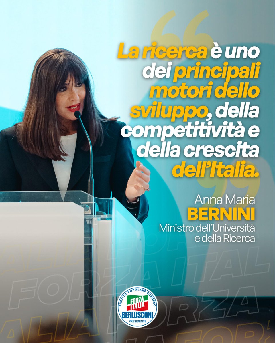 forza_italia's tweet photo. Grazie al lavoro del Ministro dell'Università e della Ricerca, Anna Maria Bernini, per i ricercatori italiani inizia una nuova era di valorizzazione del loro lavoro: un calendario dei bandi certo, un fondo unico e risorse definite. https://t.co/6FboLy6kh1