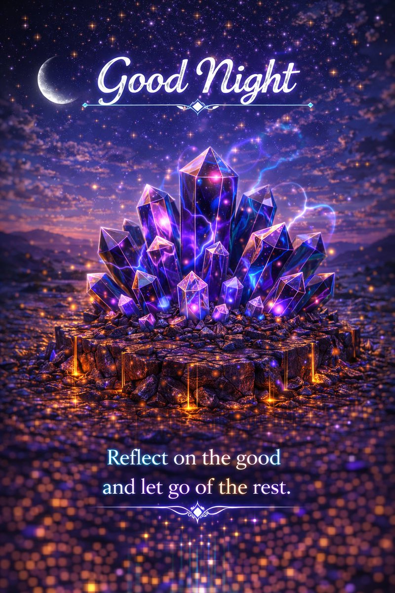 Crystals humming, moon whispering: 🌙 
You've done enough for today.
Rest now. Heal. Rise renewed. 💎
Sweet dreams✨