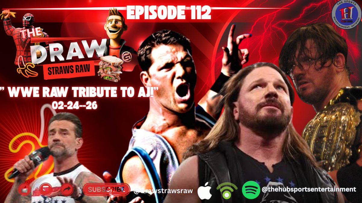 DRAW STRAWS RAW EP:112 " WWE RAW TRIBUTE TO AJ STYLES!" - 02/23/16 - Eric Blondon AND Randy Charpentier

FEED: hugepopradio.podbean.com/e/draw-straws-…

Its Elimination Chamber week and theres a wholle lot of Wrestling to talk about! randy is back and there are some stories! The Boys met Zilla