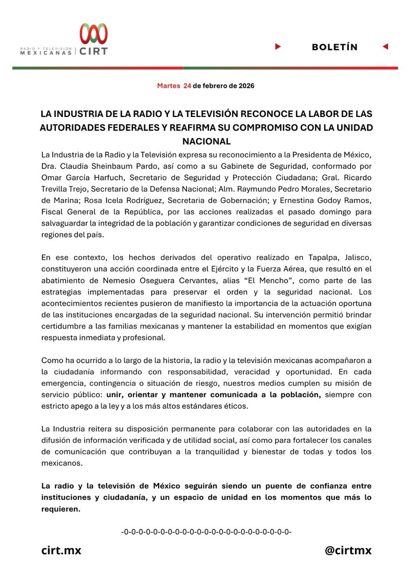 Cámara Nacional de la Industria de Radio y TV tweet media