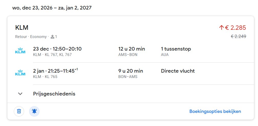 MikeeNL's tweet image. Dat vliegen rond de kerstperiode duur is richting het Caribisch gebied is mij inmiddels bekend, maar ruim € 2.285 p.p. voor een Economy class stoel (zonder comfort) is absurd! #KLM #Bonaire #ticketprijzen