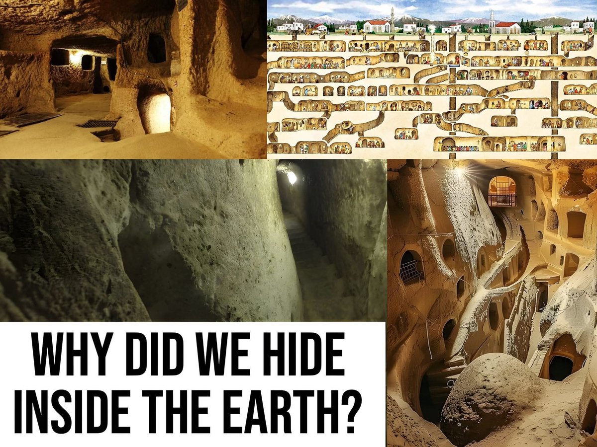4gottnHistory's tweet photo. Why did we hide inside the earth? 

The underground city of Derinkuyu could once house up to 20,000 people. https://t.co/1cIwHNv3Zo