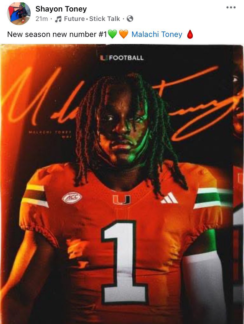 Malachi Toney is officially wearing #1 next season. #StickTalk