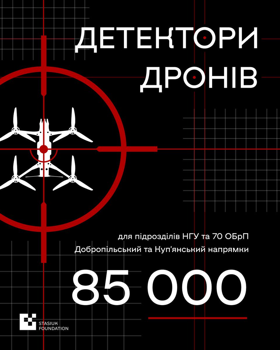Нашим бійцям, щоб вберегтись від ворожого дрона, треба його побачити.
Бачити дрони допомагають детектори, які перехоплюють їх відео, та спектраналізатори, які «слухають» ефір і виявляють небезпечні частоти БПЛА.

Купуватимемо їх на 2 підрозділи.
Погнали!
🔹send.monobank.ua/jar/4Q7xzY4dM7