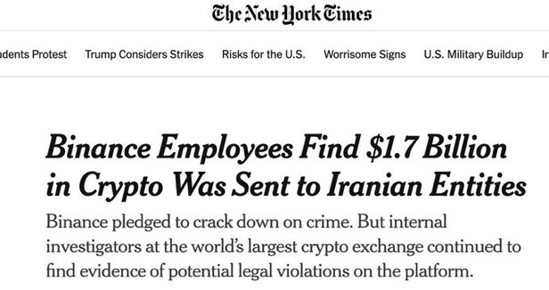 Fury_1011's tweet photo. According to The New York Times, employees at Binance found $1.7 BILLION sent to entities in Iran and we’re supposed to believe 10/11 was just “market conditions”? 🤡

Retail gets liquidated. Billions move quietly.

#Fury1011 isn’t forgetting. We’re watching. We’re collecting receipts. 🔥