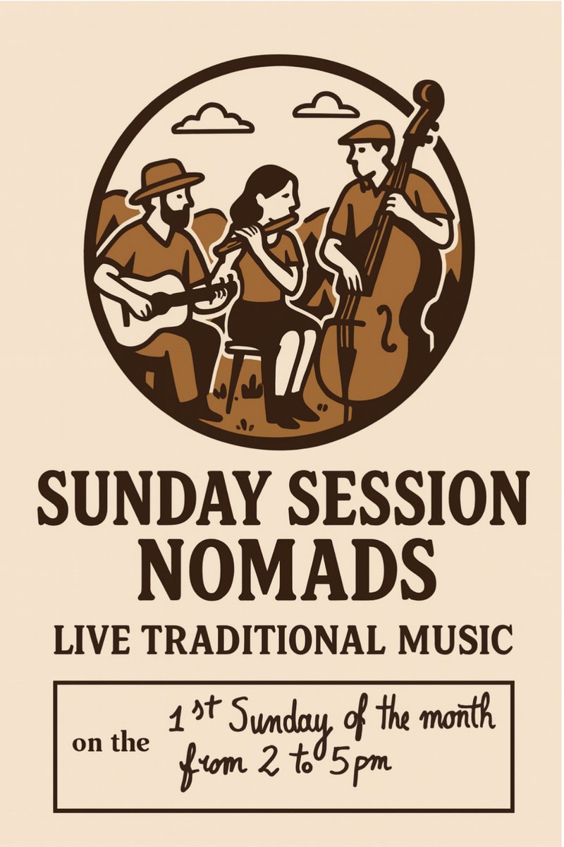 TheAlexCB1's tweet photo. This Sunday, let your afternoon wander a little. 🌍🎶

Our monthly Nomads Session is back from 2–5 PM, settle in and soak up live traditional tunes that drift, dance, and linger long after the last chord fades.

Bring a friend, claim a cozy spot and let the rhythm do the rest. ✨ https://t.co/HH1lX5onx5