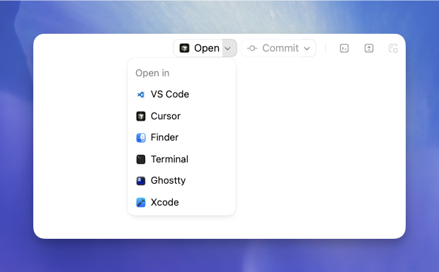 Open in menu screenshot