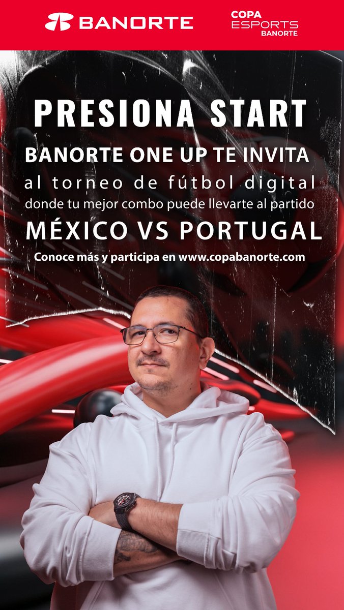 Ya casi se cierran las inscripciones!

⚽😉 Banorte One Up te invita al torneo de fútbol digital donde tus jugadas pueden llevarte directo al partido México vs Portugal o ganarte exclusivos articulos gamer. 🎫🏆

Participa en copabanorte.com

#CopaBanorte #OneUpBanorte