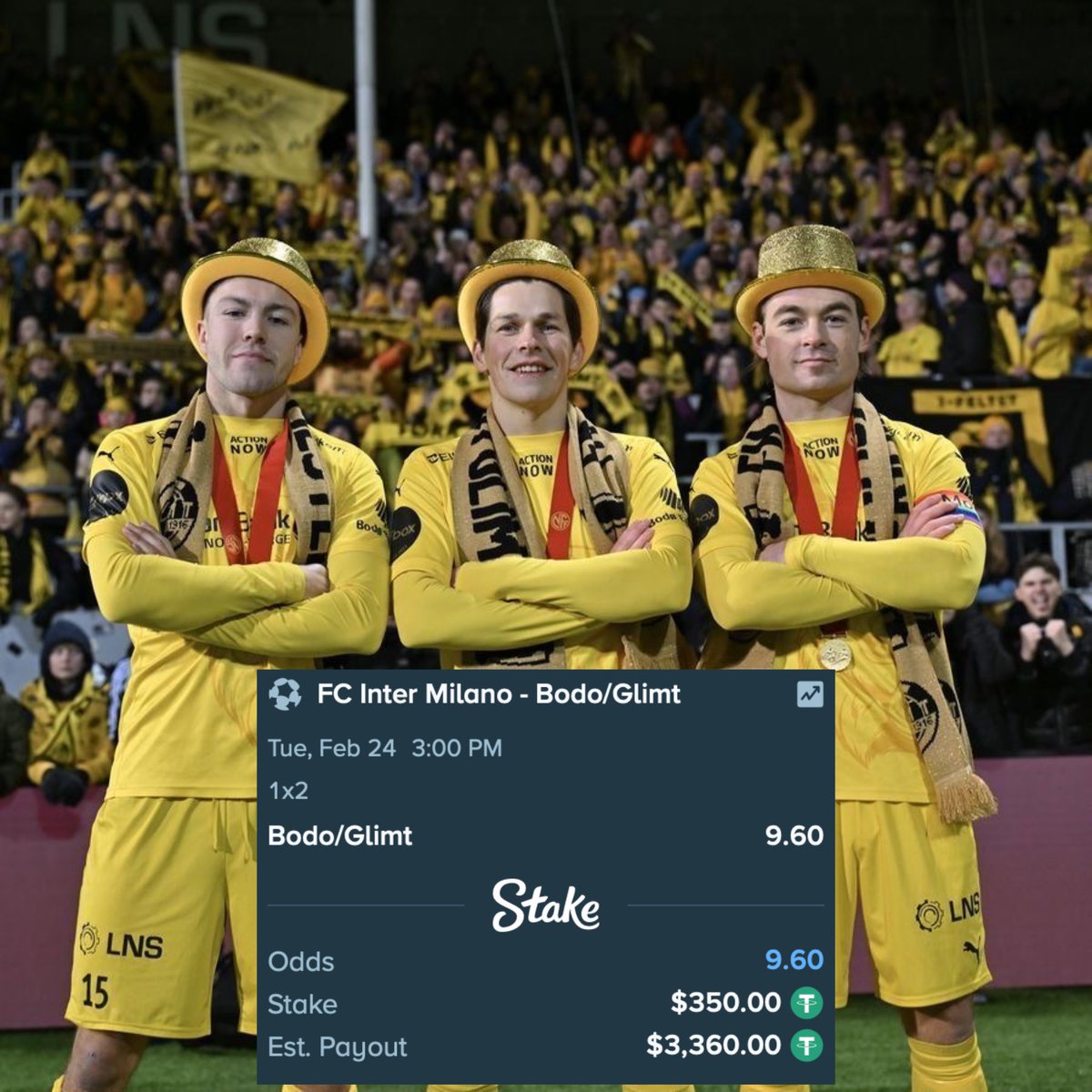 NikolasRMFC's tweet image. Bodo Glimt will defeat Inter Milan at San Siro. Pray for Inter !