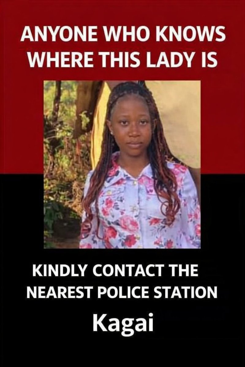 If you know the whereabouts of Gladwel Kagai or have seen her, kindly report to the nearest police station.

According to a Citizen TV report, she is wanted in connection with an alleged GBV incident in which Stephen Kogia was seriously injured after being attacked with hot