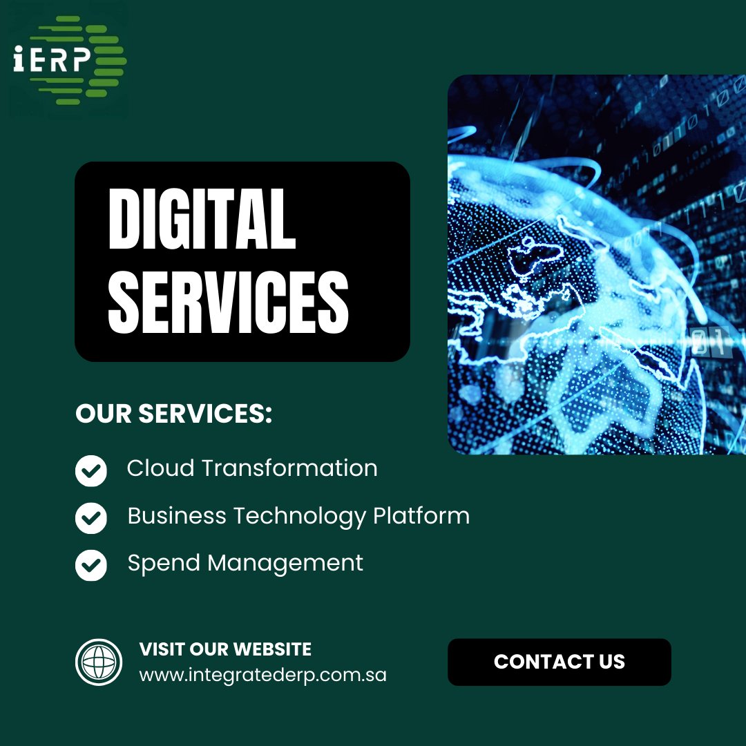 ierpofficial's tweet photo. Transform your operations and boost sustainable growth through innovative digital services.
Learn more at https://t.co/DBrmcKEyHf or contact us at info@integratederp.com.sa | +966 55 010 9812
#DigitalServices #CloudTransformation #BusinessSolutions #SpendManagement #ERP #IERP https://t.co/BWlsRaHcGs