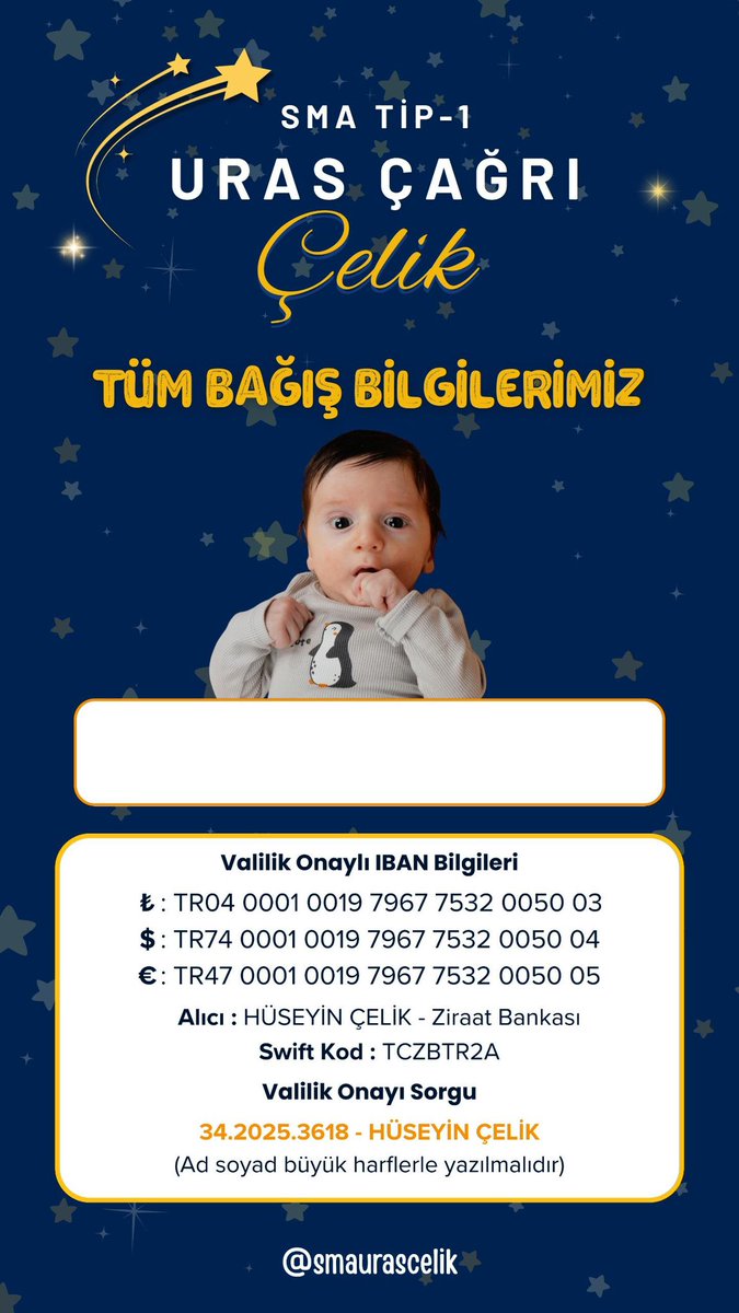 Bir çocuk daha yaşasın diye…
Eliz ilacına ulaştı.
Aynı umut şimdi Uras için bekliyor.

SMA tedavisinde süre kritik.
Destek olun, paylaşın, farkındalık yaratın.
Bugün atacağınız bir adım, bir ömre bedel olabilir.
Bu bir destek çağrısıdır 
Özgür Özel #YönetemiyorsunistifaEt #manas