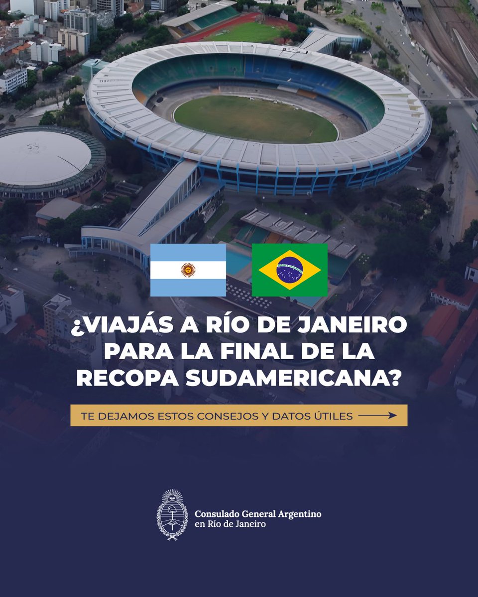 ARGenRIOyES's tweet photo. Datos útiles para la final de la Recopa Sudamericana! 🇦🇷🇧🇷🏟️ https://t.co/7GYuCrd6NE
