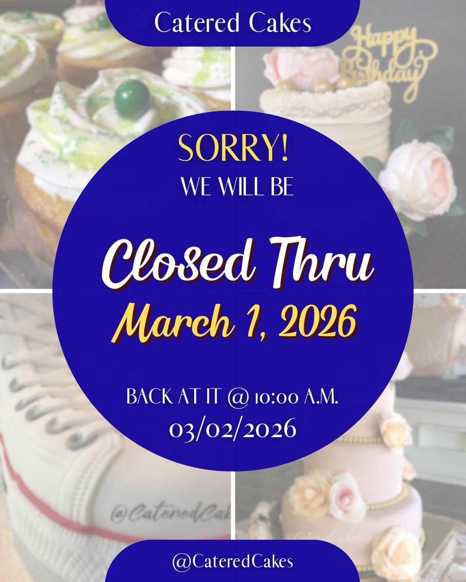We will be closed the remainder of the week, and back fulfilling orders again on 03/02/2026.